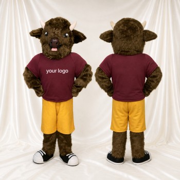 Bison athlète en tenue de sport Costume de mascotte intégral pour adultes Événements sportifs