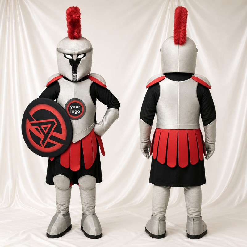 Chevalier au visage de dessin animé Costume de mascotte intégral pour adultes Événements scolaires