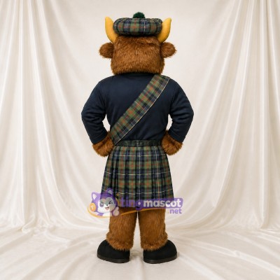 Bull Highlander Mascot Costume Full Body for Adults School Events