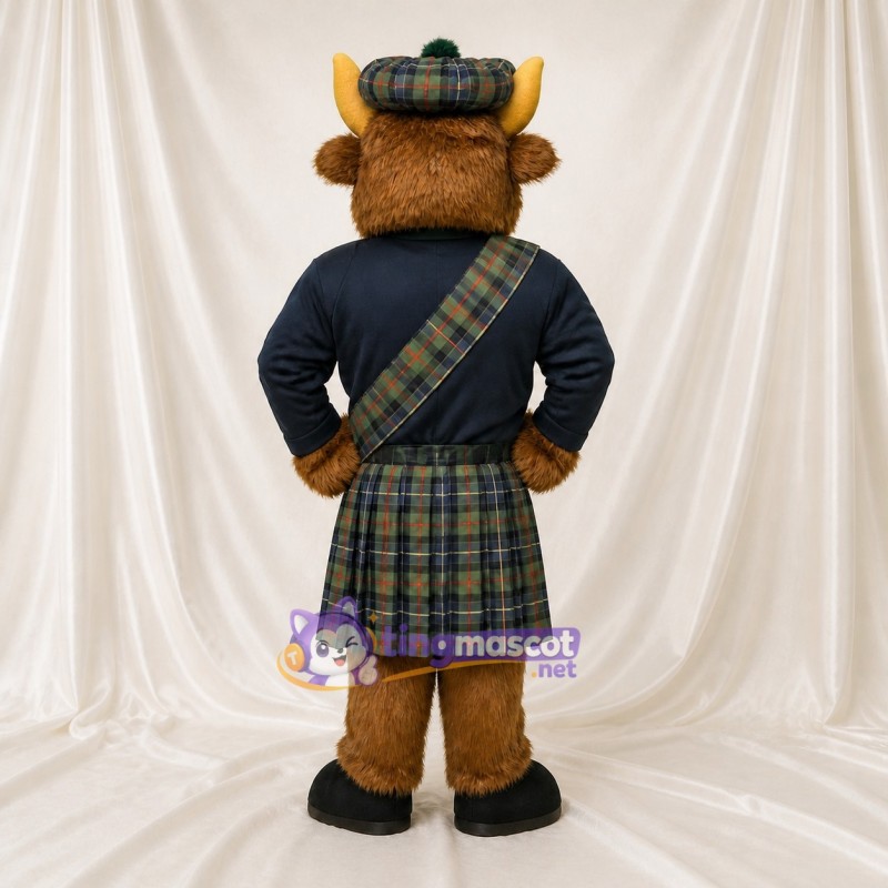 Bull Highlander Mascot Costume Full Body for Adults School Events