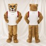 Beige Puma Athlet Maskottchenkostüm Ganzkörper für Erwachsene Sportveranstaltungen