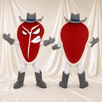 Cowboy Steak Costume de mascotte intégral pour adultes Événements scolaires