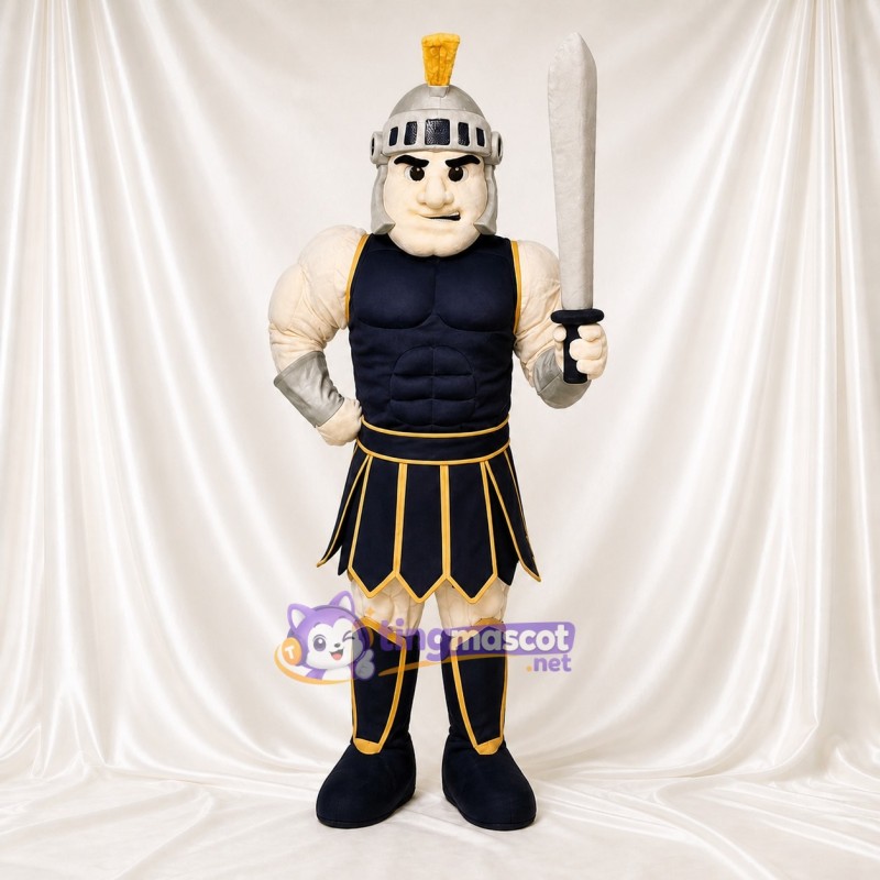 Silver Gladiator Mascot Costume Full Body for Adults School Events