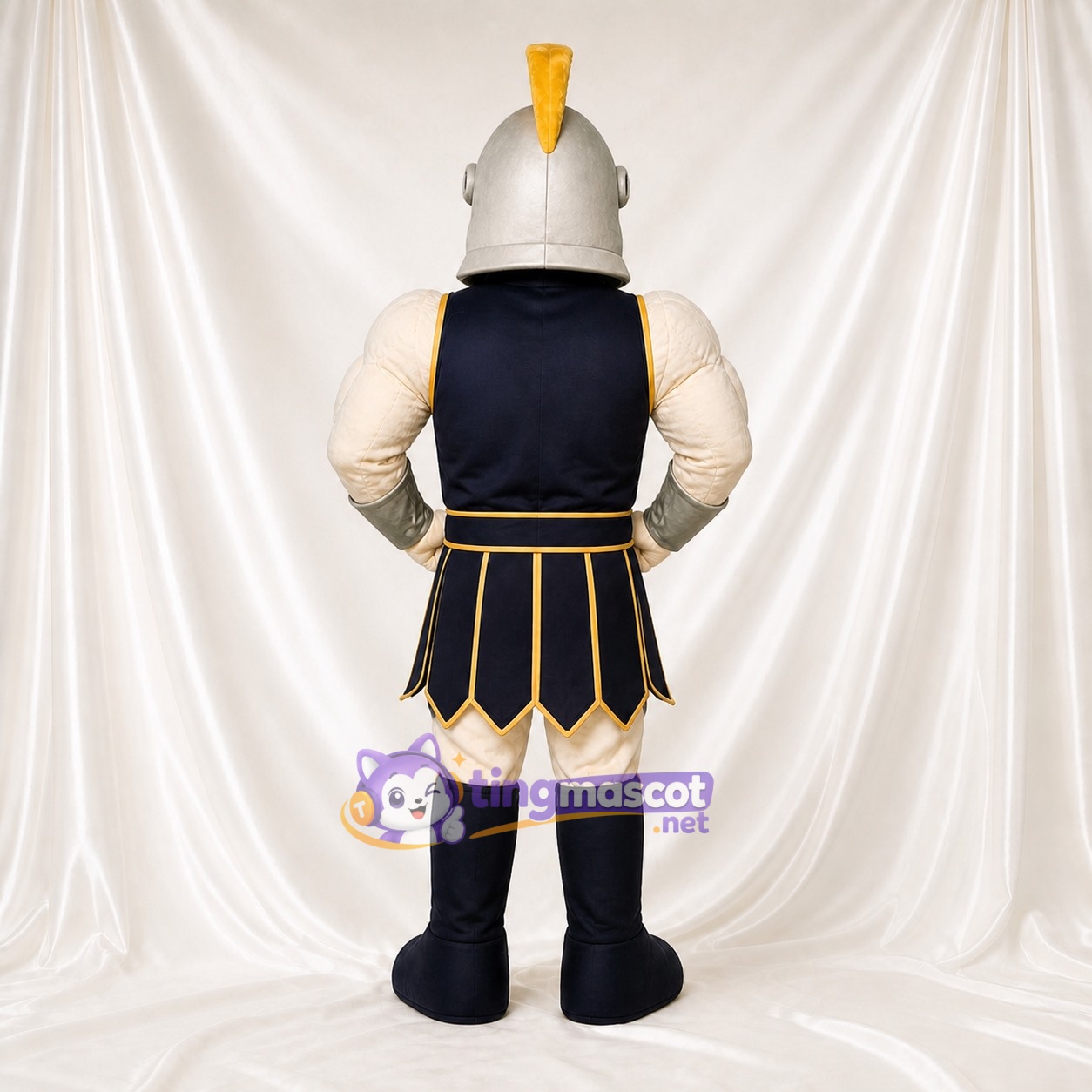 Silver Gladiator Mascot Costume Full Body for Adults School Events Silver Gladiator Mascot Costume Full Body for Adults School Events