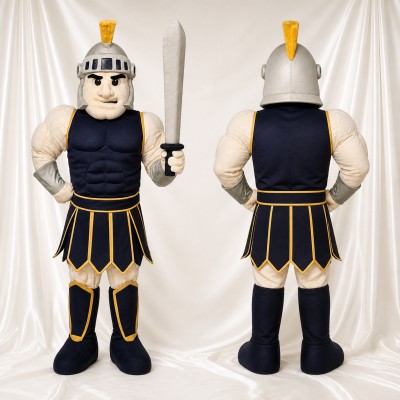 Silver Gladiator Mascot Costume Full Body for Adults School Events