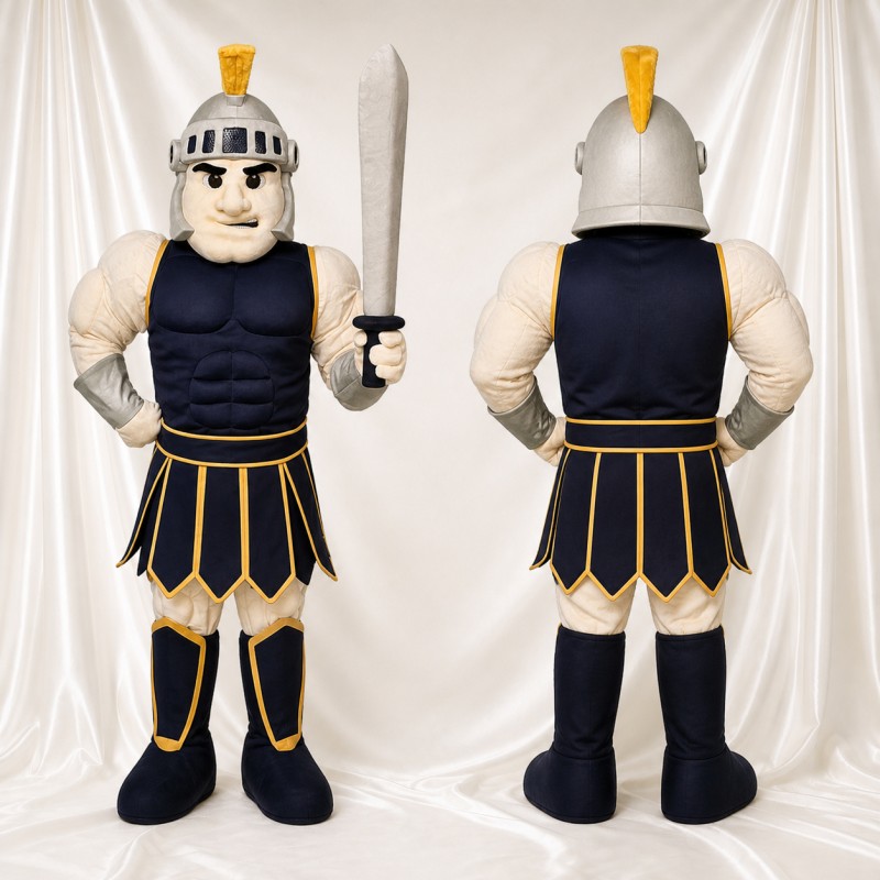 Silver Gladiator Mascot Costume Full Body for Adults School Events