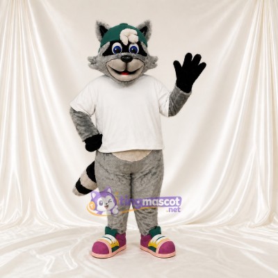 Cartoon Facial Raccoon Mascot Costume Full Body for Adults School Events