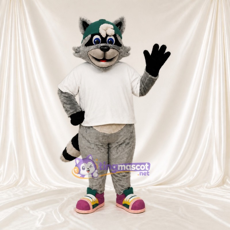 Cartoon Facial Raccoon Mascot Costume Full Body for Adults School Events