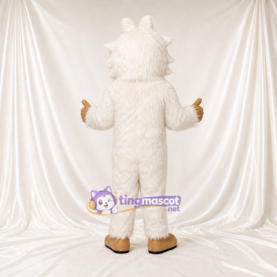 White Yeti Mascot Costume Full Body for Adults School Events