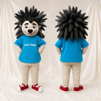 Gray Hedgehog Mascot Costume Full Body for Adults School Events