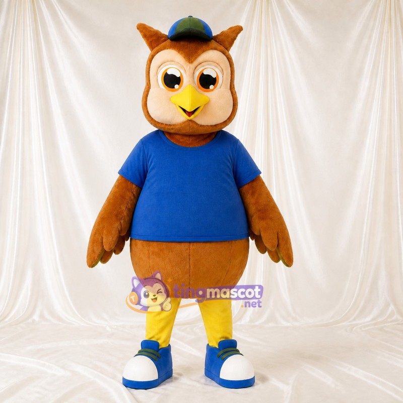 Cartoon Facial Owl Mascot Costume Full Body for Adults School Events