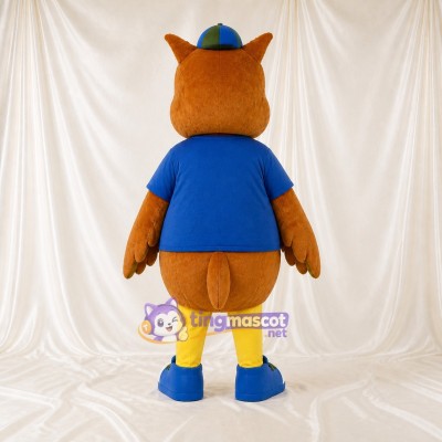 Cartoon Facial Owl Mascot Costume Full Body for Adults School Events