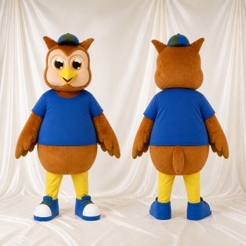 Cartoon Facial Owl Mascot Costume Full Body for Adults School Events
