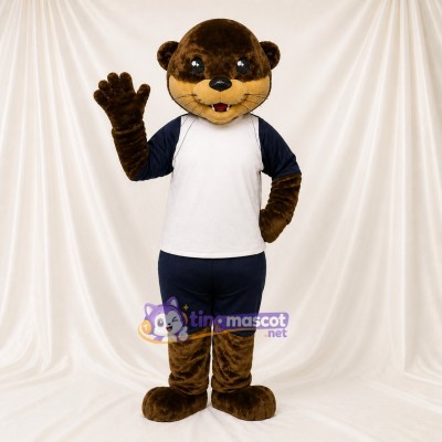 Brown Otter Athlete Mascot Costume Full Body for Adults Sports Events