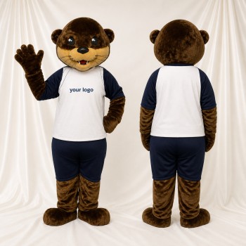 Brown Otter Athlete Mascot Costume Full Body for Adults Sports Events