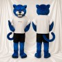 Blue Leopard Athlete Mascot Costume Full Body for Adults Sports Events