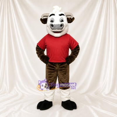 Bélier Athlète Blanc Costume de mascotte intégral pour adultes Événements sportifs