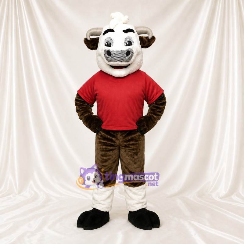 Bélier Athlète Blanc Costume de mascotte intégral pour adultes Événements sportifs