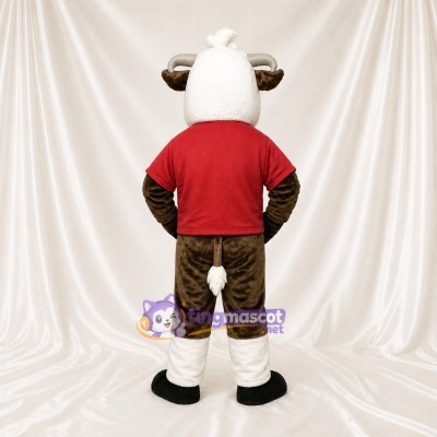 Bélier Athlète Blanc Costume de mascotte intégral pour adultes Événements sportifs