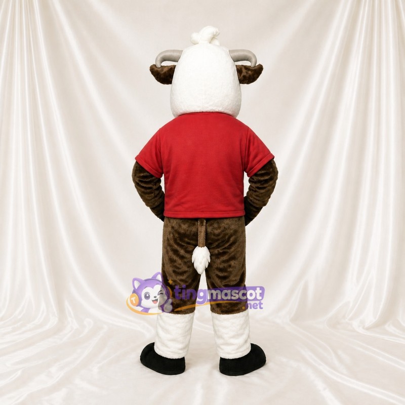 Bélier Athlète Blanc Costume de mascotte intégral pour adultes Événements sportifs