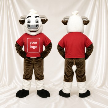 Bélier Athlète Blanc Costume de mascotte intégral pour adultes Événements sportifs