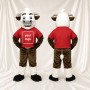 Bélier Athlète Blanc Costume de mascotte intégral pour adultes Événements sportifs