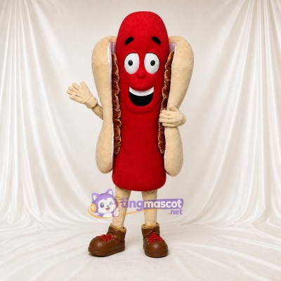 Red Hot Dog Mascot Costume Full Body for Adults Trade Shows