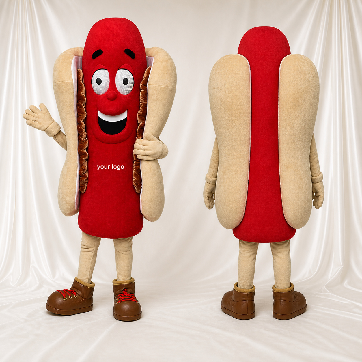 Roter Hotdog Maskottchenkostüm Ganzkörper für Erwachsene Messen