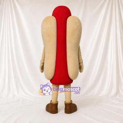 Red Hot Dog Mascot Costume Full Body for Adults Trade Shows