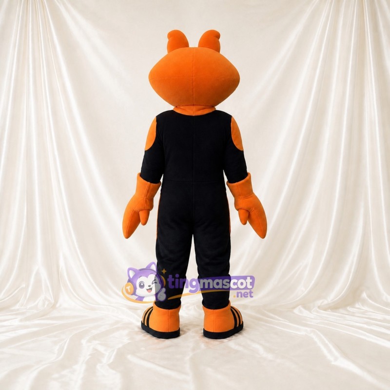 Orange Cartoon Facial Alien Mascot Costume Full Body for Adults School Events