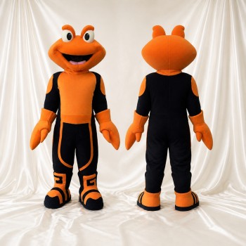 Extraterrestre Facial Dessin Animé Orange Costume de mascotte intégral pour adultes Événements scolaires