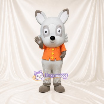 Gray Cartoon Facial Rabbit Mascot Costume Full Body for Adults School Events