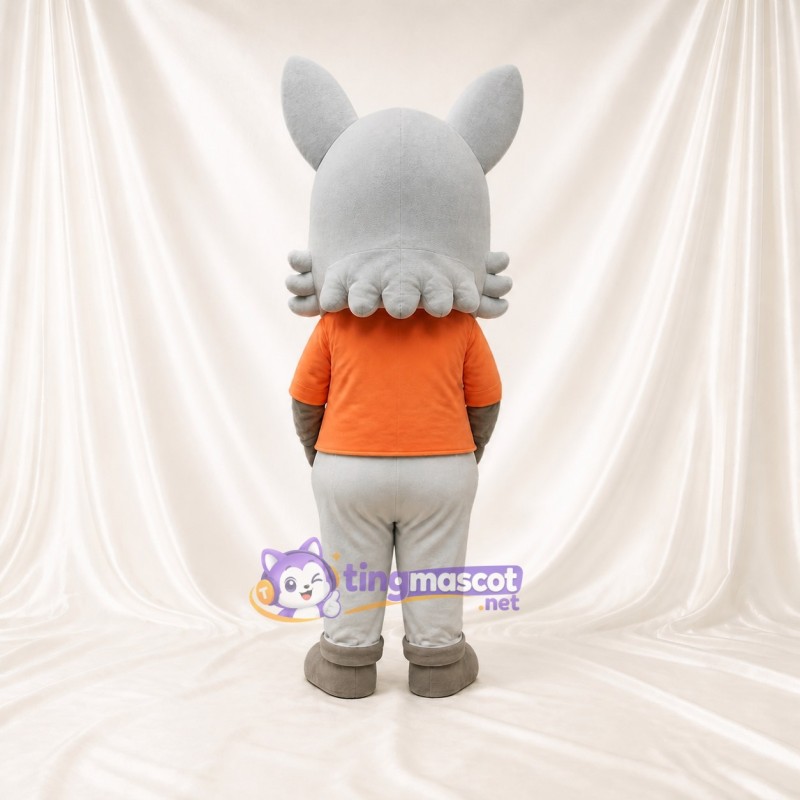 Gray Cartoon Facial Rabbit Mascot Costume Full Body for Adults School Events