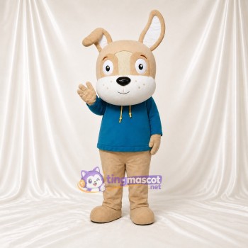 Chien Fauve et Bleu Costume de mascotte intégral pour adultes Événements scolaires