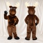 Brown Cartoon Facial Moose Mascot Costume Full Body for Adults School Events