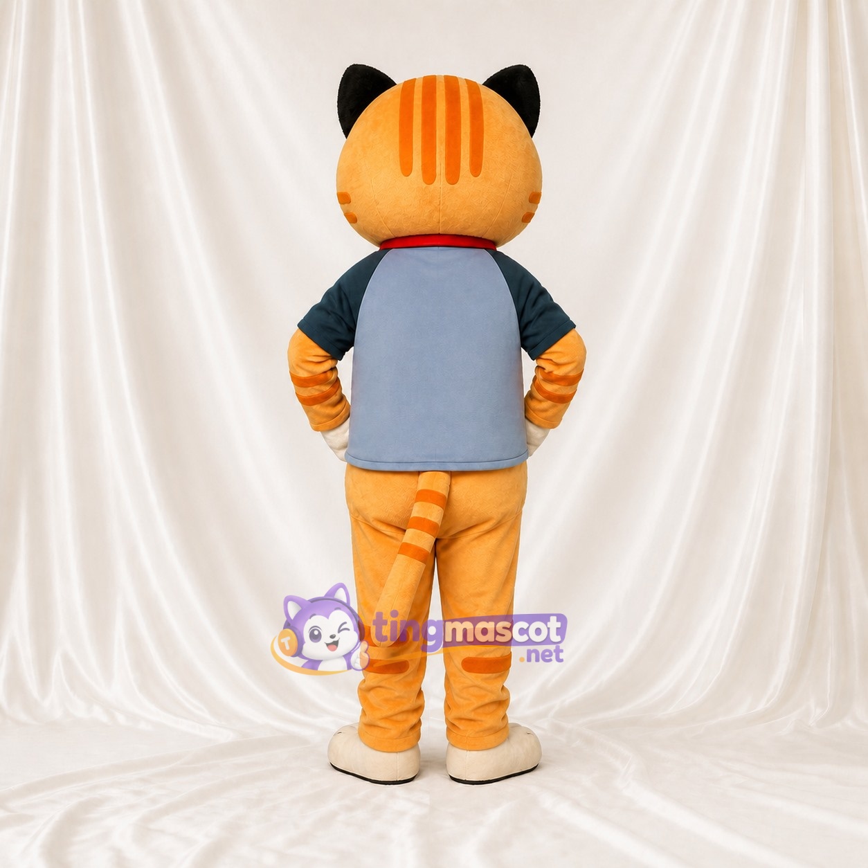 Chat orange et gris Costume de mascotte intégral pour adultes Événements scolaires Chat orange et gris Costume de mascotte intégral pour adultes Événements scolaires