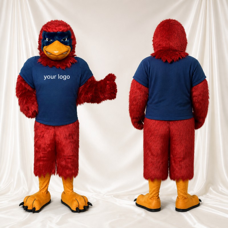 Aigle Athlète Rouge Costume de mascotte intégral pour adultes Événements sportifs
