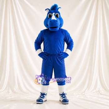Blue Horse Athlete Mascot Costume Full Body for Adults Sports Events