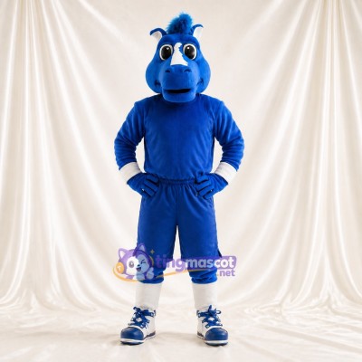 Blue Horse Athlete Mascot Costume Full Body for Adults Sports Events