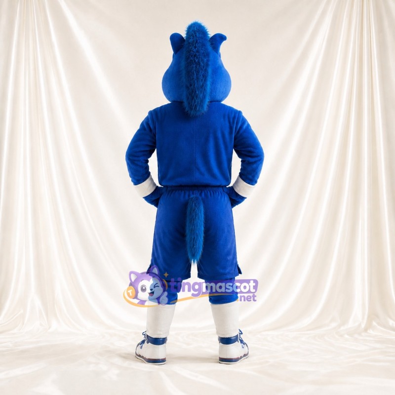 Blue Horse Athlete Mascot Costume Full Body for Adults Sports Events