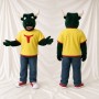 Athlète Taureau Vert Costume de mascotte intégral pour adultes Événements sportifs