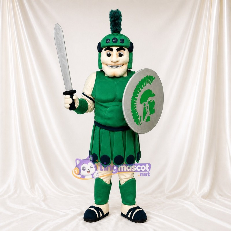 Chevalier vert Costume de mascotte intégral pour adultes Événements scolaires