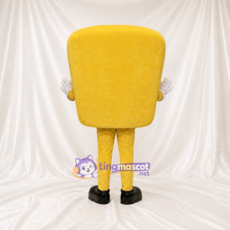 Yellow Square Character Mascot Costume Full Body for Adults Trade Shows