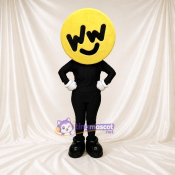 Smiley jaune Costume de mascotte intégral pour adultes Événements scolaires