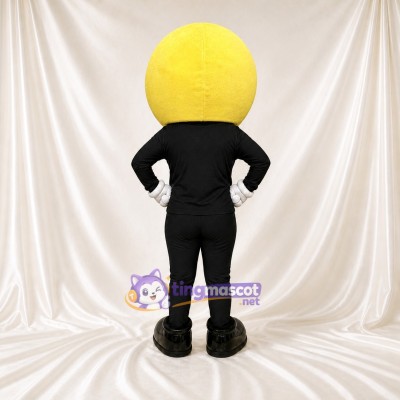 Yellow Smiley Mascot Costume Full Body for Adults School Events