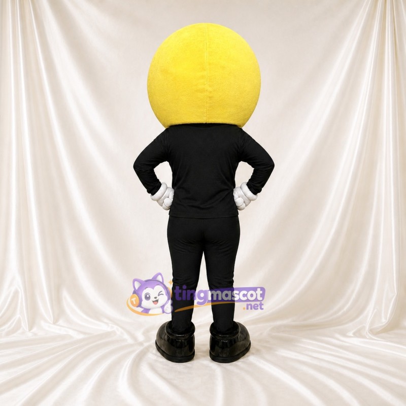 Yellow Smiley Mascot Costume Full Body for Adults School Events