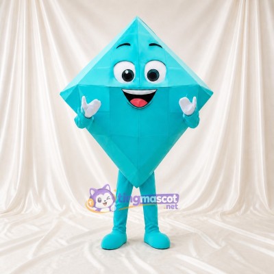 Turquoise Diamond Mascot Costume Full Body for Adults Trade Shows