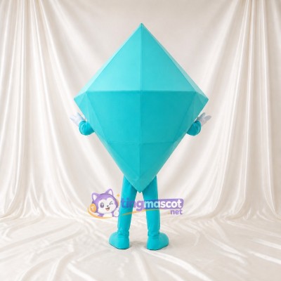 Turquoise Diamond Mascot Costume Full Body for Adults Trade Shows