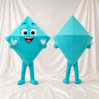 Diamant Turquoise Costume de mascotte intégral pour adultes Salons professionnels
