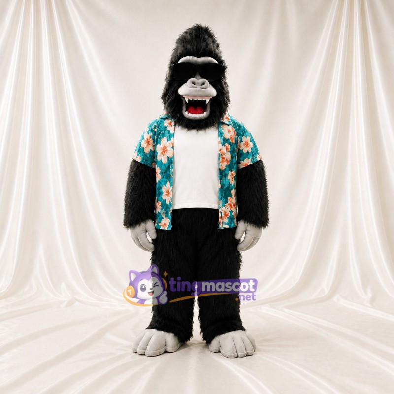 Black Gorilla Mascot Costume Full Body for Adults School Events